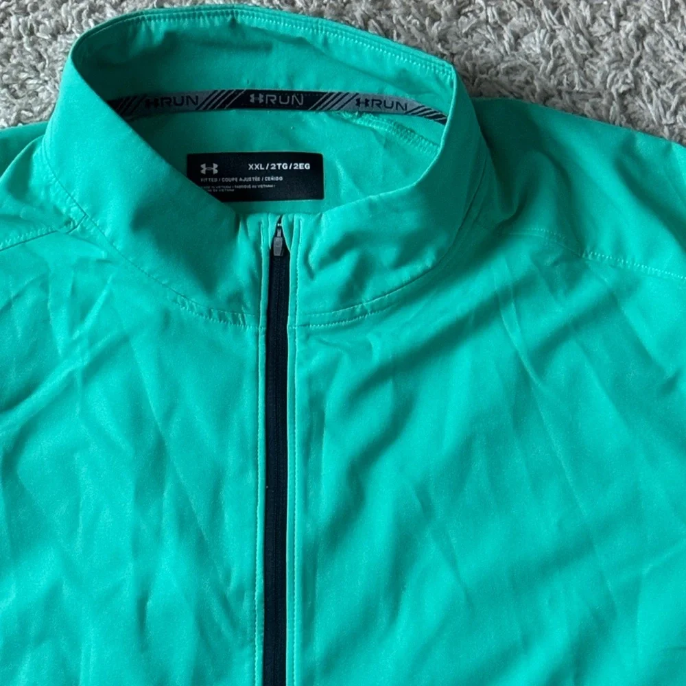 EUC Men’s Under Armour Green Storm Out and Back Stretch Woven Jacket Size XXL - Picture 4 of 14